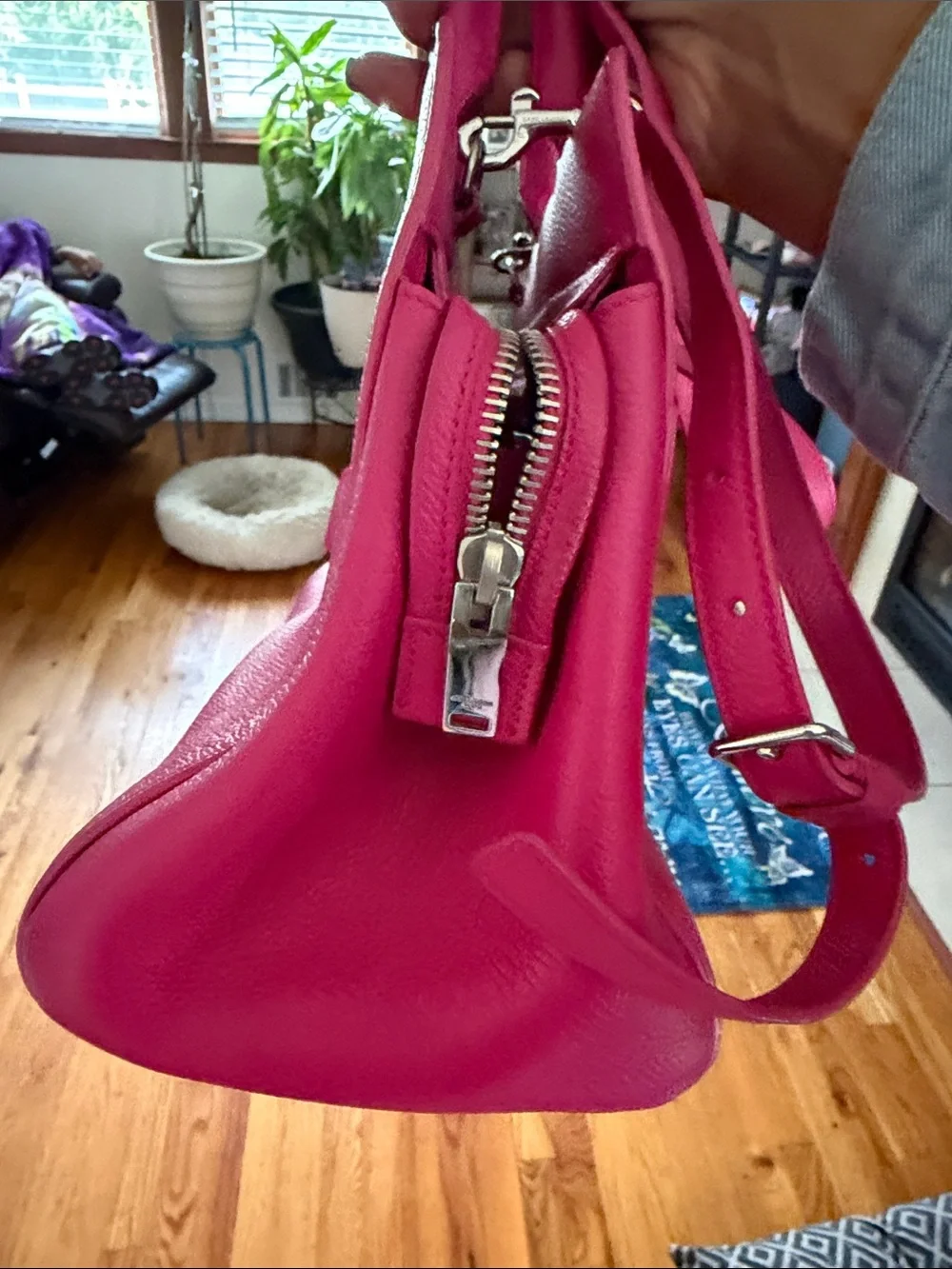 Saint Laurent Fuchsia Leather Top-Handle Satchel